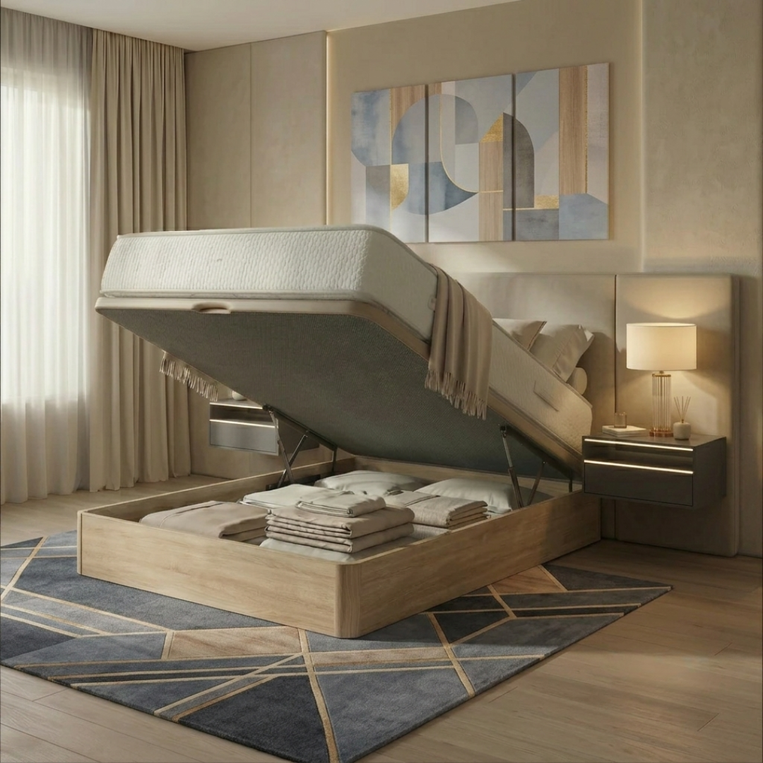 Pack Dormitorio AURA 30cm · Colchón Doble Capa Visco + Canapé Reforzado