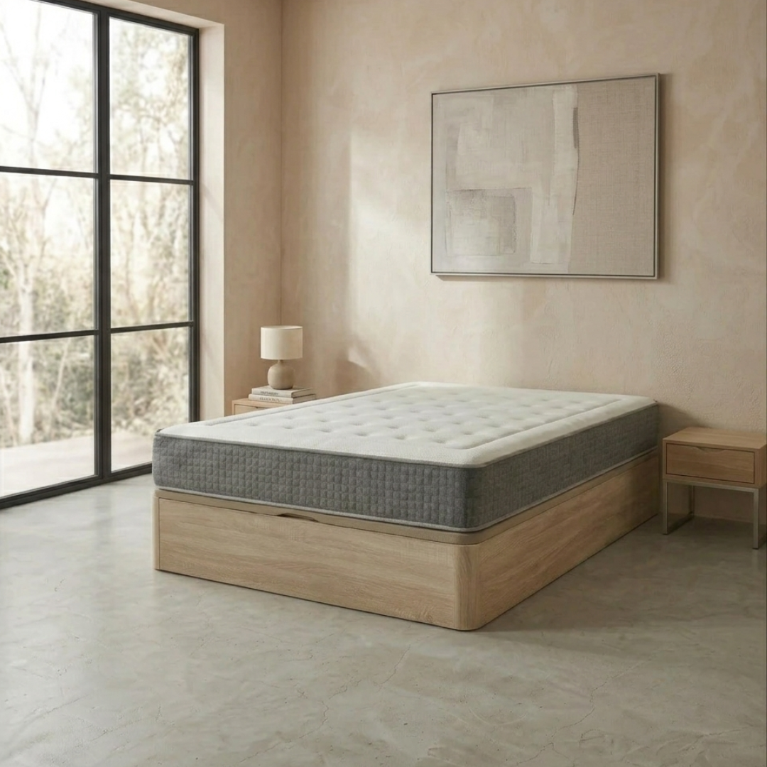 Pack Dormitorio ORTOPÉDICO 28cm · Colchón Muelles Ensacados + Canapé