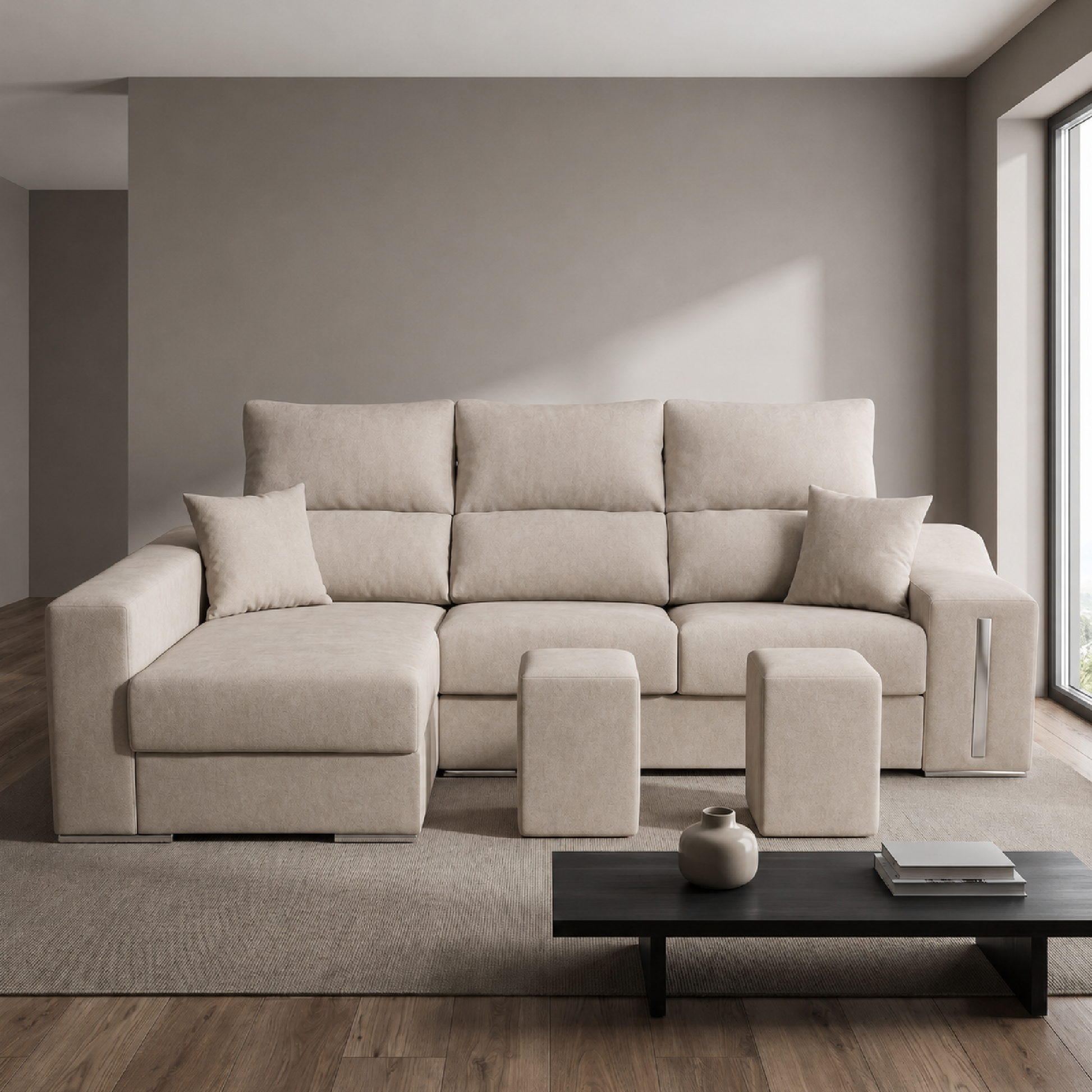 Sofá Chaiselongue ROMEO beige