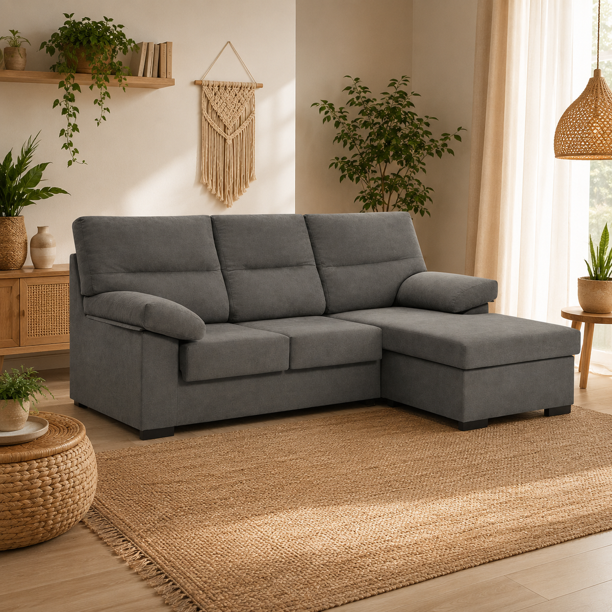 Sofá Chaiselongue ATHENAS · Asiento Extra Amplio